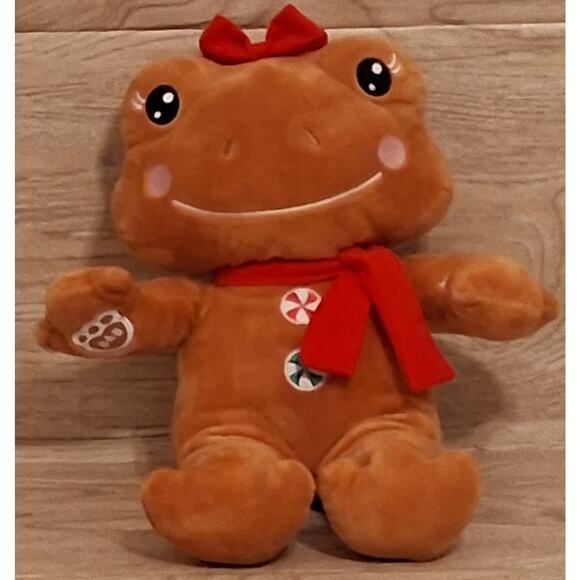 Build-a-Bear Workshop BAB Gingerbread Frog GIRL Christmas 15” Plush W/ Bow - Picture 1 of 5